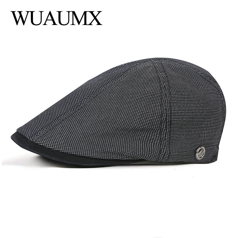 Newsboy Cap Ivy - หมวกเบเร่ต์ผู้ชายสำหรับฤดูใบไม้ผลิฤดูร้อนมีตราสินค้าลำลองหมวกแก๊ปทรงส่งหนังสือพิมพ์หมวกแค็บบี้ตุ่นปากเป็ดไอวี่หมวกปีกแบนแฉกปรับได้