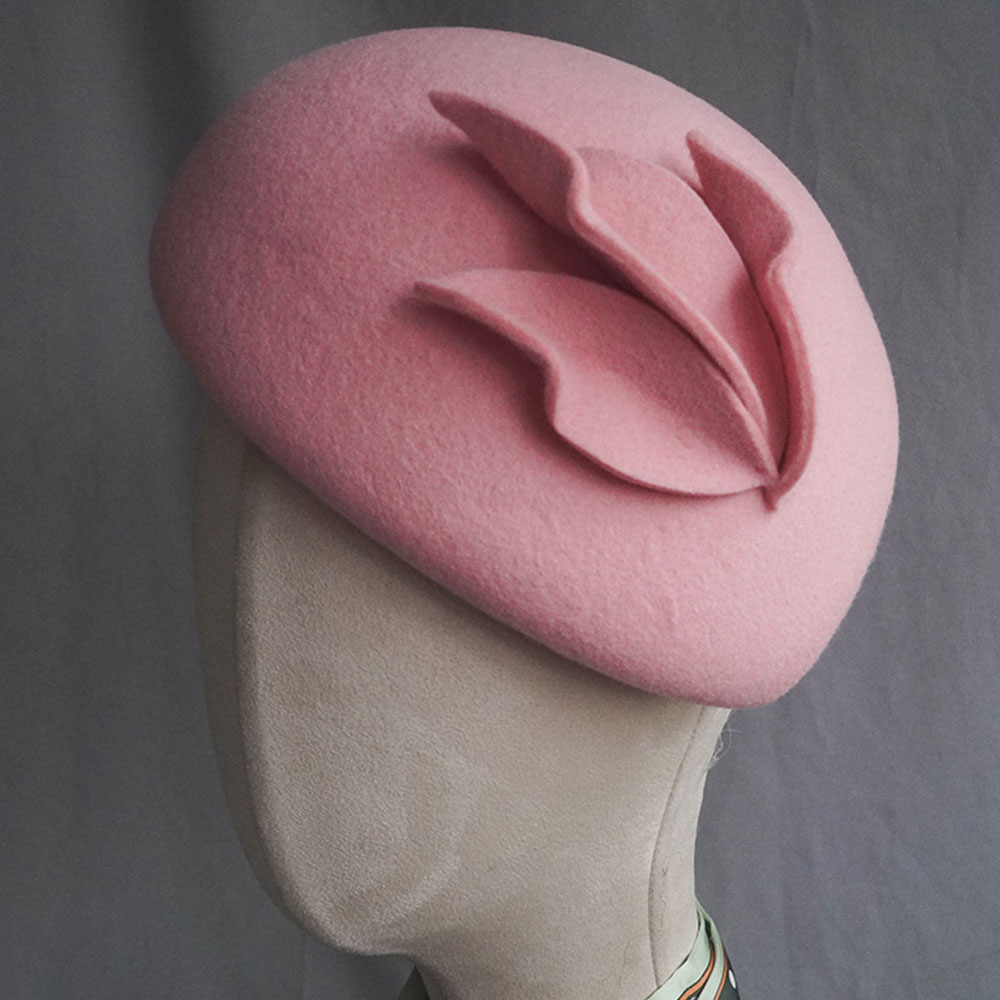 Beret French Wool - หมวกทรงเสน่ห์สไตล์ฝรั่งเศสสำหรับผู้หญิงทรงหยดน้ำตาหมวกขนสัตว์สไตล์อังกฤษสำหรับผู้หญิงหมวกค็อกเทล