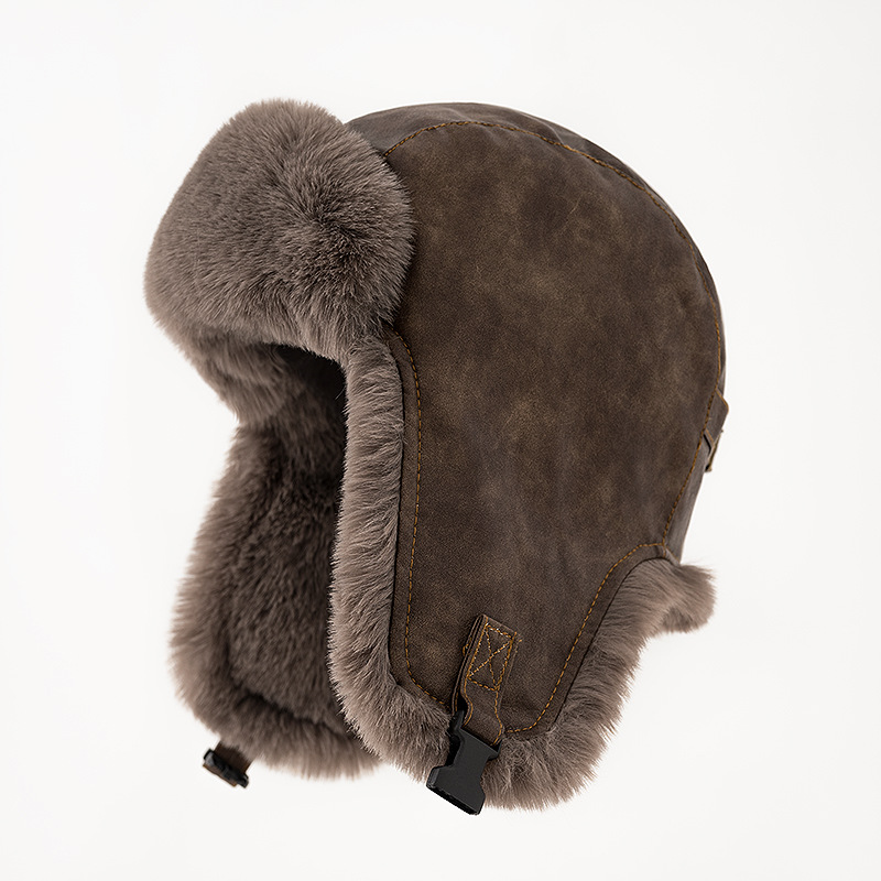 หมวกหนังผู้ชายสไตล์เรโทรสำหรับ - Winter Trapper Hat บทวิจารณ์และราคา