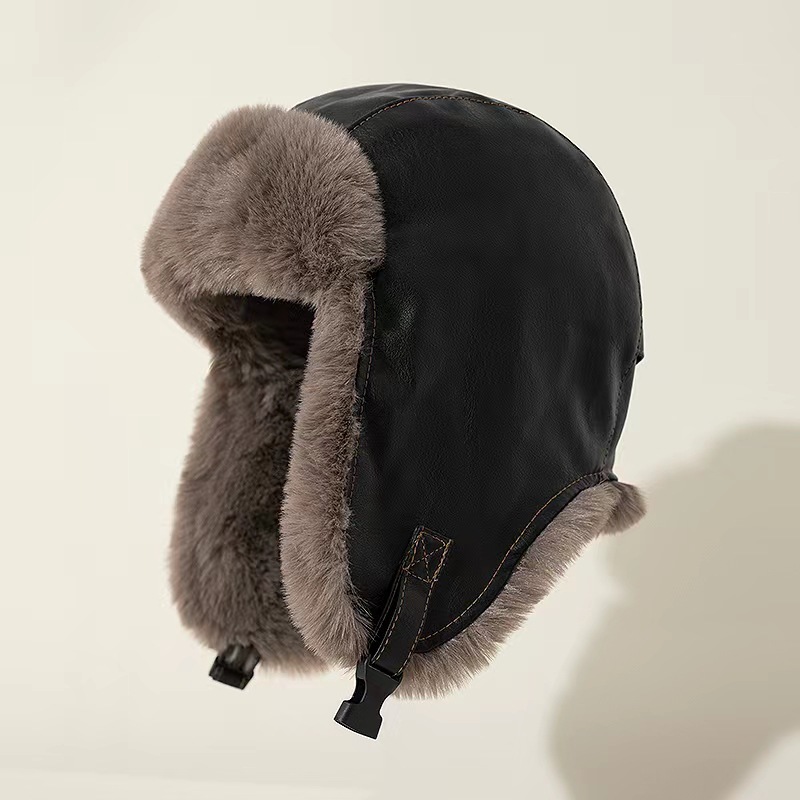 หมวกหนังผู้ชายสไตล์เรโทรสำหรับ - Winter Trapper Hat บทวิจารณ์และราคา