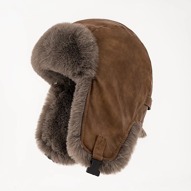 หมวกหนังผู้ชายสไตล์เรโทรสำหรับ - Winter Trapper Hat บทวิจารณ์และราคา