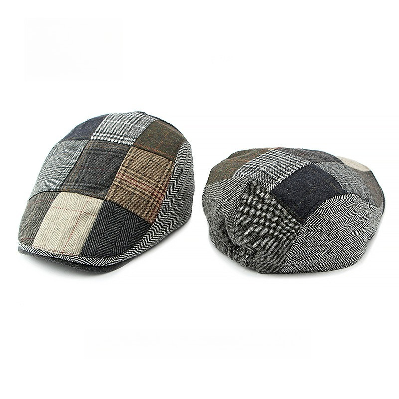 หมวกแก๊ปทรงแบนลายตารางวินเทจสำ - Newsboy Cap Ivy บทวิจารณ์และราคา