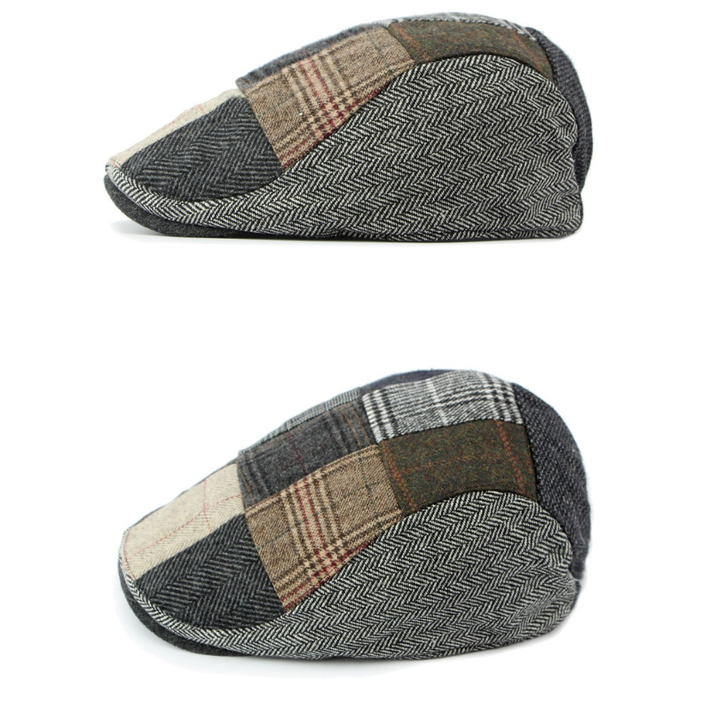 หมวกแก๊ปทรงแบนลายตารางวินเทจสำ - Newsboy Cap Ivy บทวิจารณ์และราคา