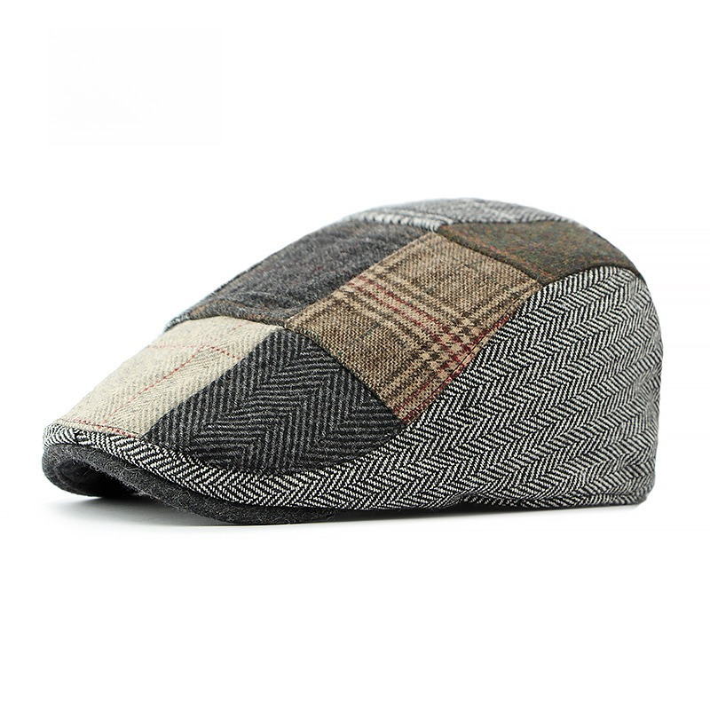 หมวกแก๊ปทรงแบนลายตารางวินเทจสำ - Newsboy Cap Ivy บทวิจารณ์และราคา