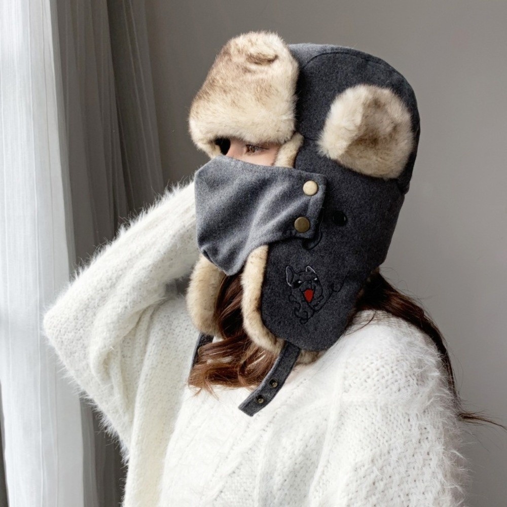 หมวกกันหนาวบุขนเฟอร์เทียมพร้อม - Trapper Hat Ear Flap บทวิจารณ์และราคา