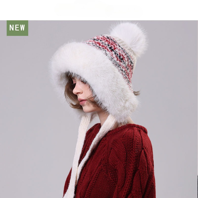 หมวกไหมพรมขนฟูสำหรับผู้หญิง พร - Trapper Hat Ear Flap บทวิจารณ์และราคา