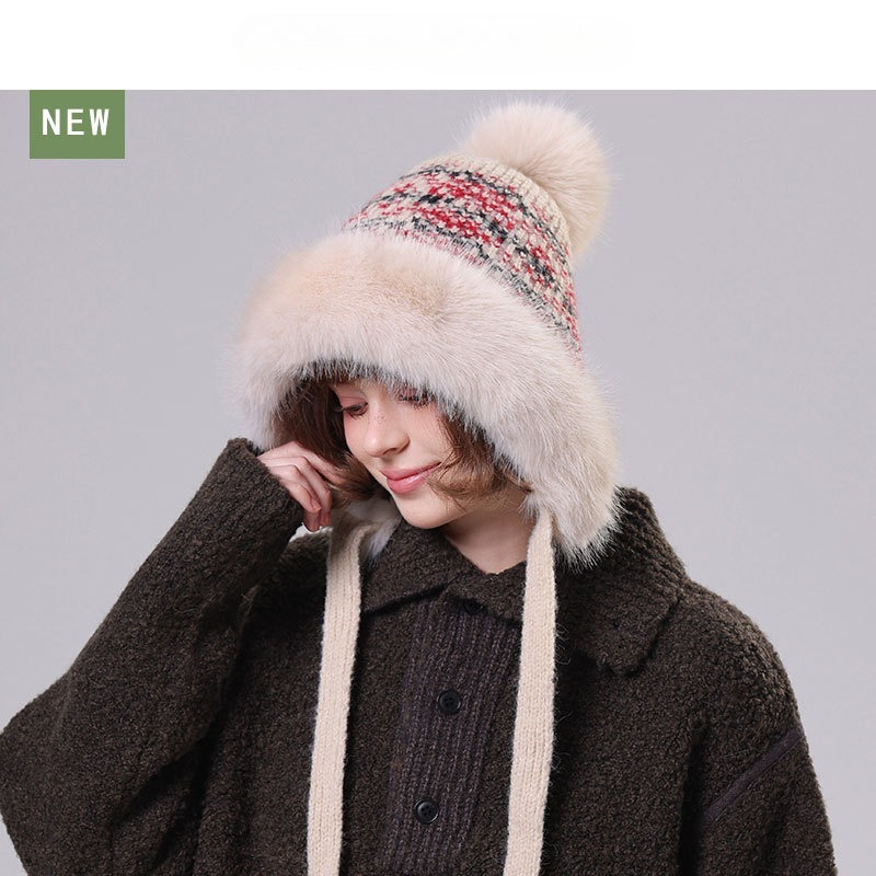 หมวกไหมพรมขนฟูสำหรับผู้หญิง พร - Trapper Hat Ear Flap บทวิจารณ์และราคา