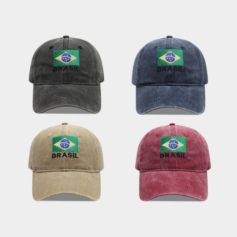 หมวกเบสบอลผ้าฝ้ายปักลายธงชาติบ - Dad Hat Cotton บทวิจารณ์และราคา